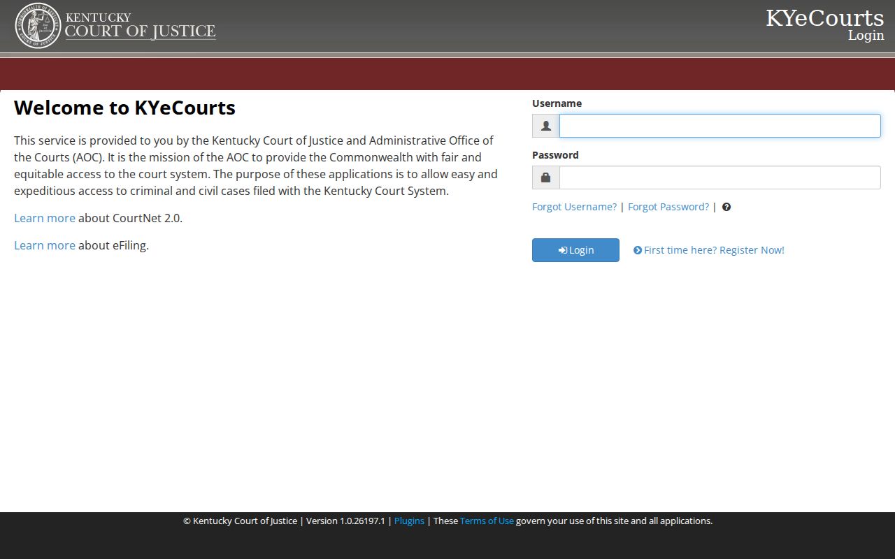 Anderson County court case lookup in Kentucky CourtNet