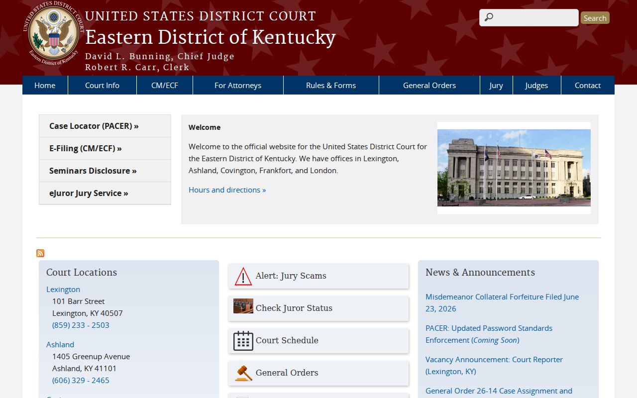 Federal layer for Anderson County court case lookup